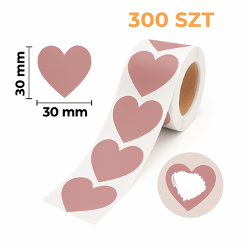 Naklejki zdrapki zdrapka DIY 30x35mm SERCA R&oacute;żowy - 300 szt