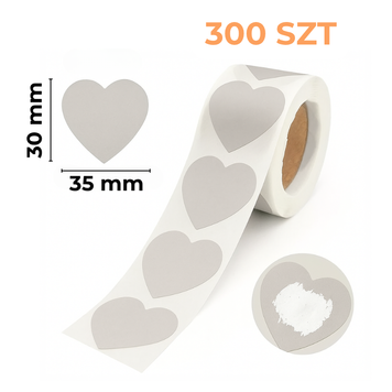Naklejki zdrapki zdrapka DIY 30x35mm SERCA Srebra - 300 szt