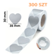 Naklejki zdrapki zdrapka DIY 30x35mm SERCA SZARE - 300 szt