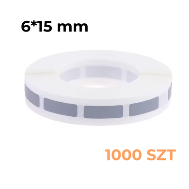 1000 szt Naklejki zdrapki zdrapka samoprzylepne DIY Prostokąt 6x15mm Szara