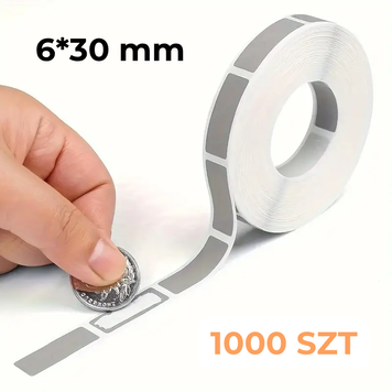 1000 szt Naklejki zdrapki zdrapka samoprzylepne DIY Prostokąt 6x30mm Szara