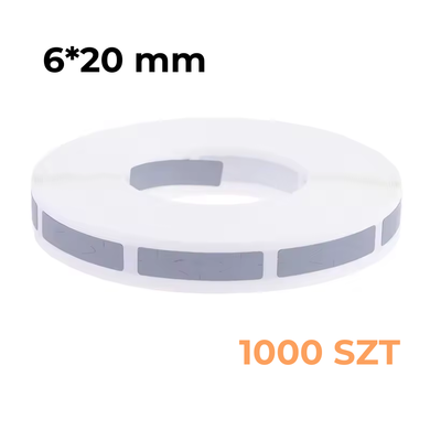 1000 szt Naklejki zdrapki zdrapka samoprzylepne DIY Prostokąt 6x20mm Szara