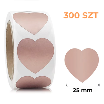 Naklejki zdrapki zdrapka DIY 25mm SERCA R&oacute;żowy - 300 szt