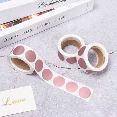 Zdrapki Naklejki R&oacute;żowe Okrągłe ZR&Oacute;B WŁASNĄ ZDRAPKĘ DIY 25mm 300 sztuk