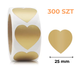 Naklejki zdrapki zdrapka DIY 25mm SERCA ZŁOTE - 300 szt