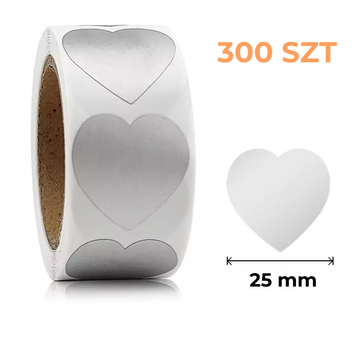 Naklejki zdrapki zdrapka DIY 25mm SERCA SZARE - 300 szt