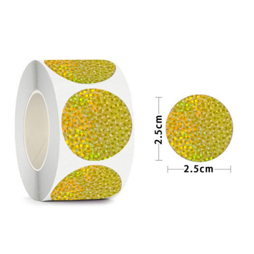 Zdrapki Naklejki laser gold Okrągłe ZR&Oacute;B WŁASNĄ ZDRAPKĘ DIY 25 mm 300 sztuk