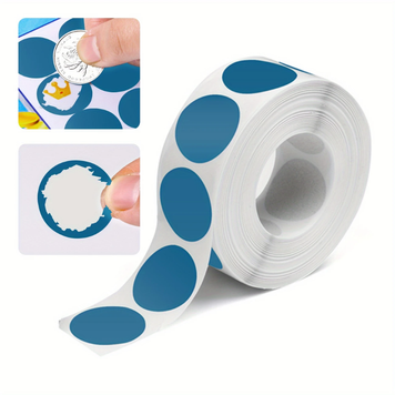 Naklejki zdrapki zdrapka okrągłe DIY 25mm Niebieskie - 300 szt